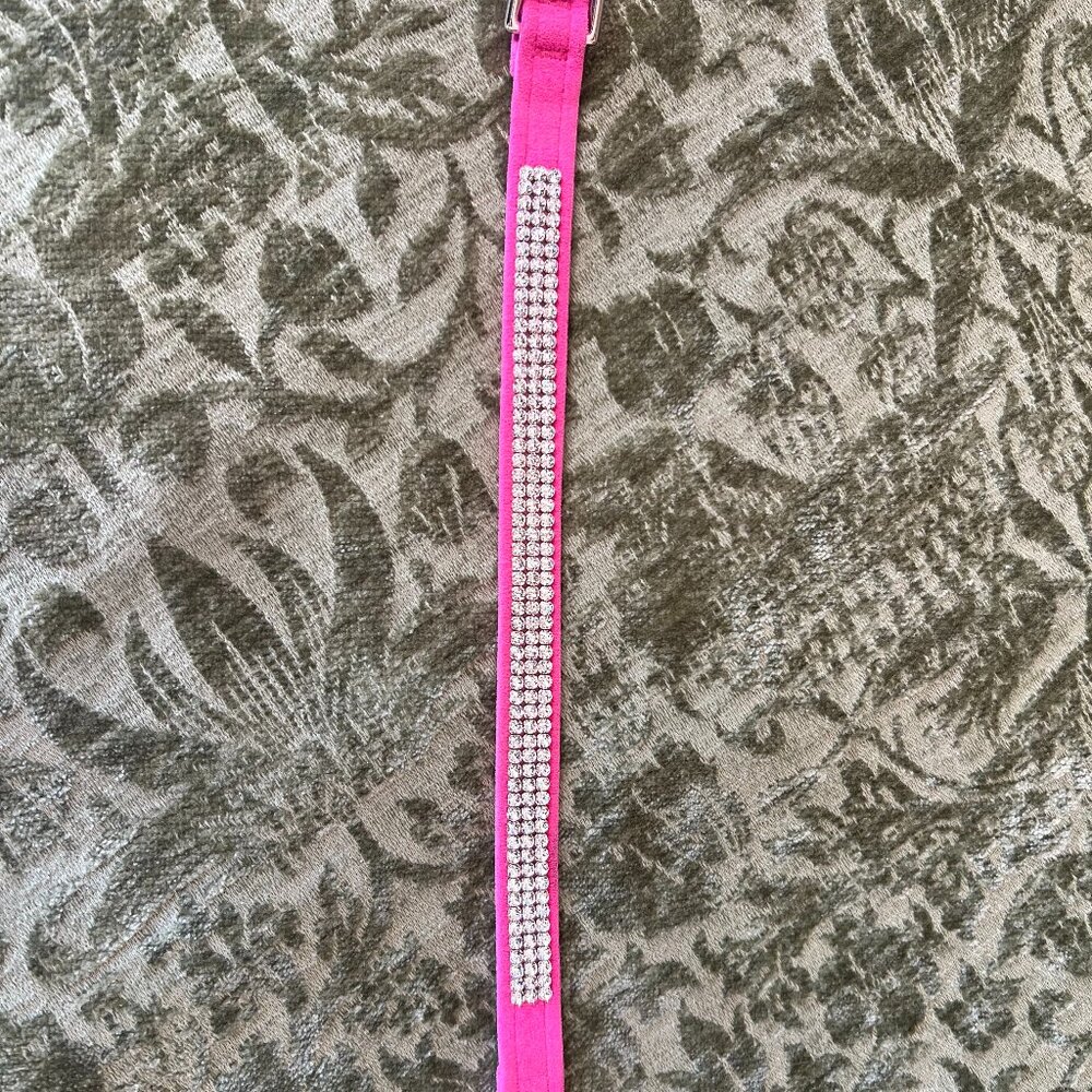 Susan Lanci 3-Row Rhinestone Giltmore Perfect Fit Dog Collar Size 10